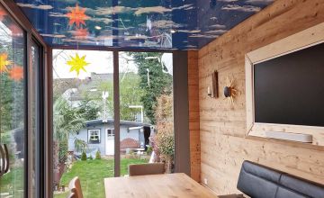 Sternenhimmel-Spanndecke mit feiner Lichtpunkt-Optik – Beispiel für Spanndecken in Schwelm und Umgebung