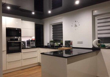 Spanndecke Lack Schwarz Küche